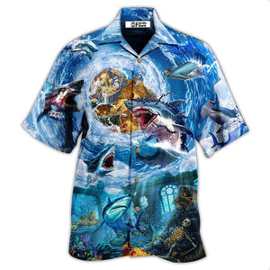 Shark Treasure Blue Ocean Hawaiian Shirt