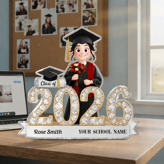 ShiningEffectClassOfGraduationSenior PersonalizedAcrylicBlockPlaque GiftForGraduationDay_GraduationGift_Keepsake_1