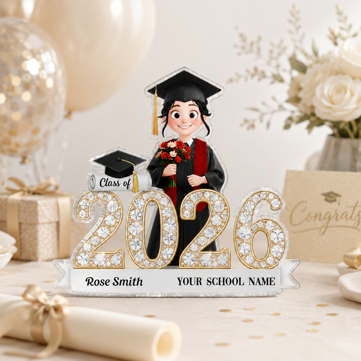 ShiningEffectClassOfGraduationSenior PersonalizedAcrylicBlockPlaque GiftForGraduationDay_GraduationGift_Keepsake_8