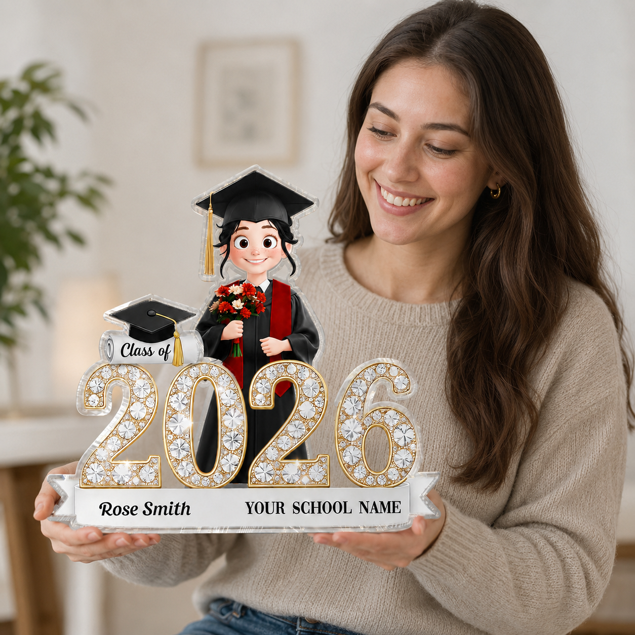 ShiningEffectClassOfGraduationSenior PersonalizedAcrylicBlockPlaque GiftForGraduationDay_GraduationGift_Keepsake_9