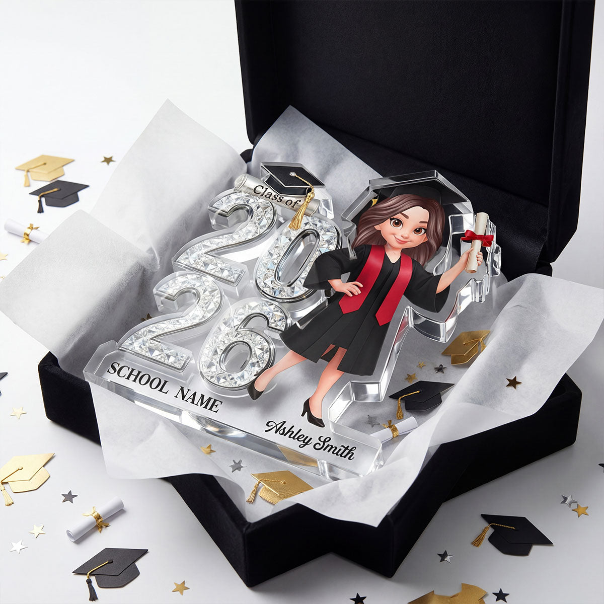 ShinyEffectClassOf20262027Senior2DFlat PersonalizedAcrylicBlockPlaque GraduationGiftForGraduates_Daughter_So_11