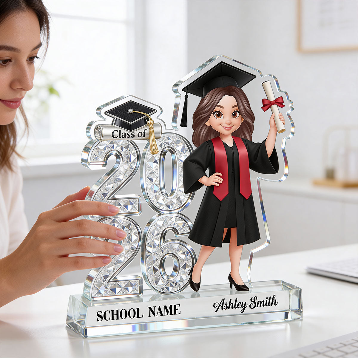 ShinyEffectClassOf20262027Senior2DFlat PersonalizedAcrylicBlockPlaque GraduationGiftForGraduates_Daughter_So_8