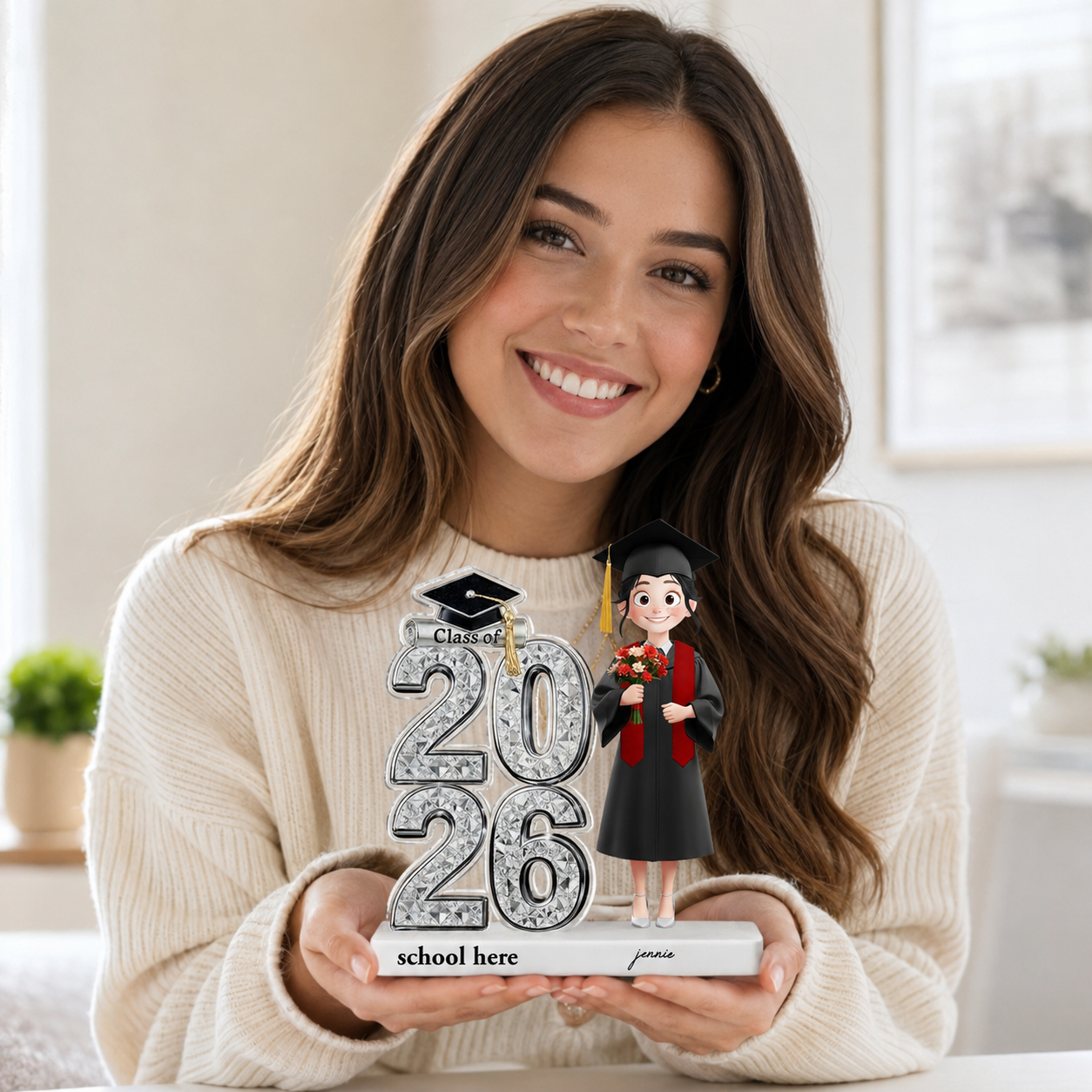 ShinyEffectClassOf20262027Senior2DFlat PersonalizedAcrylicBlockPlaque GraduationGiftForGraduates_Daughter_Son_2