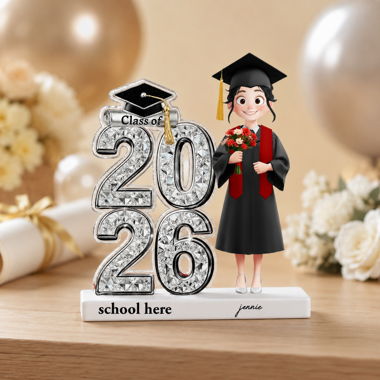 ShinyEffectClassOf20262027Senior2DFlat PersonalizedAcrylicBlockPlaque GraduationGiftForGraduates_Daughter_Son_3