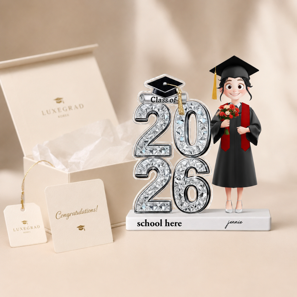ShinyEffectClassOf20262027Senior2DFlat PersonalizedAcrylicBlockPlaque GraduationGiftForGraduates_Daughter_Son_4