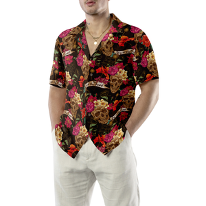 Skull And Flowers Day Of Dead Hawaiian Shirt