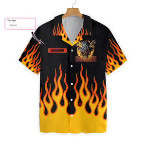 Skull Flame Ironworker Custom Hawaiian Shirt