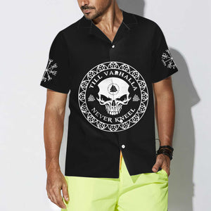 Skull Viking Valhalla Hawaiian Shirt, Black Goth Skull Shirt