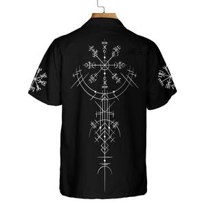 Skull Viking Valhalla Hawaiian Shirt, Black Goth Skull Shirt