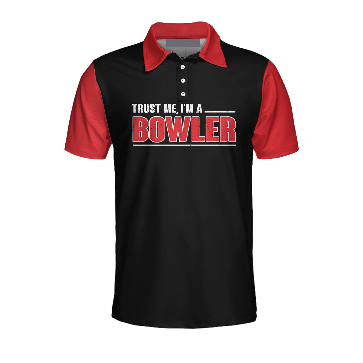 Sleep With Bowler Black And Red Bowling Short Sleeve Polo Shirt