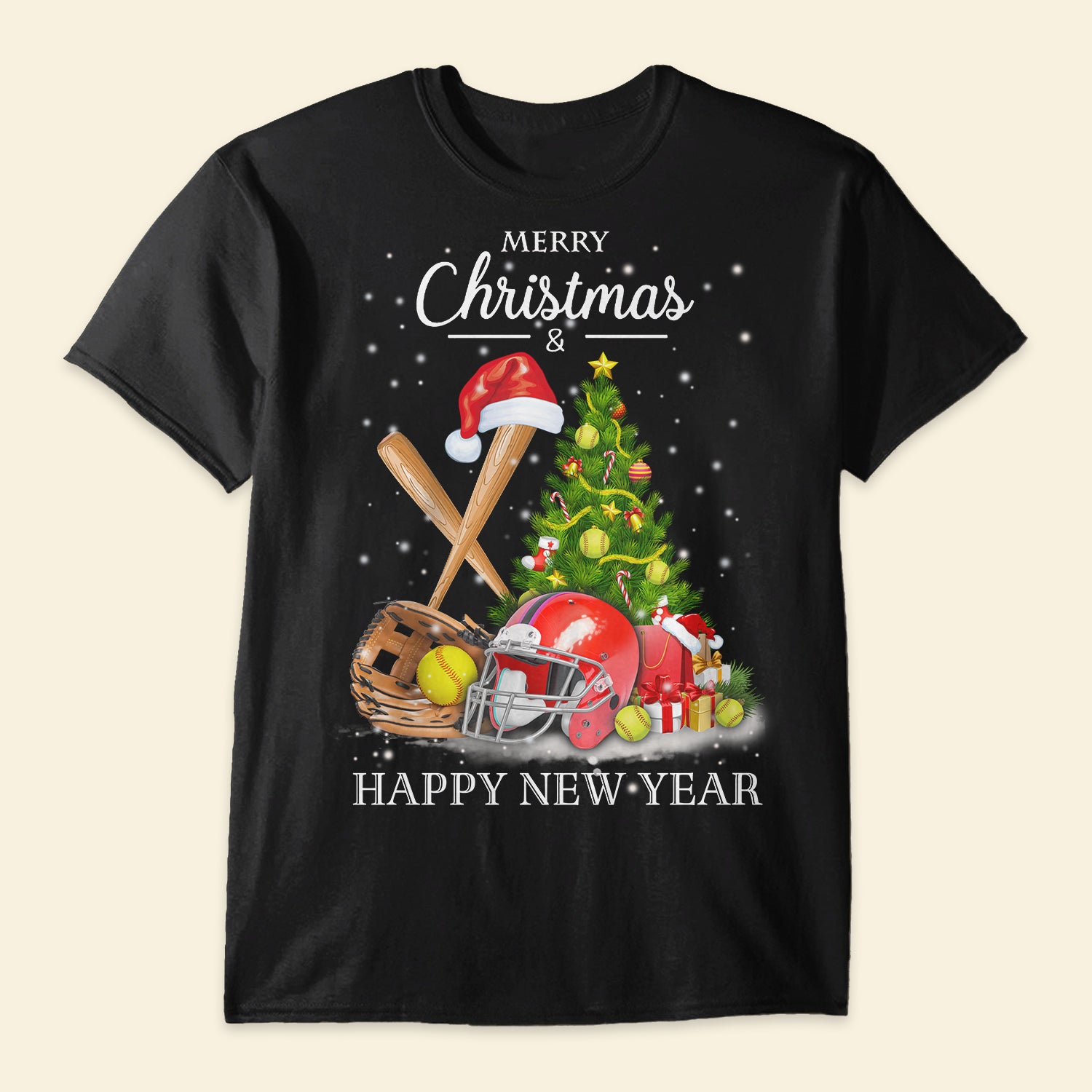 Softball Christmas And Happy New Year - Shirt
