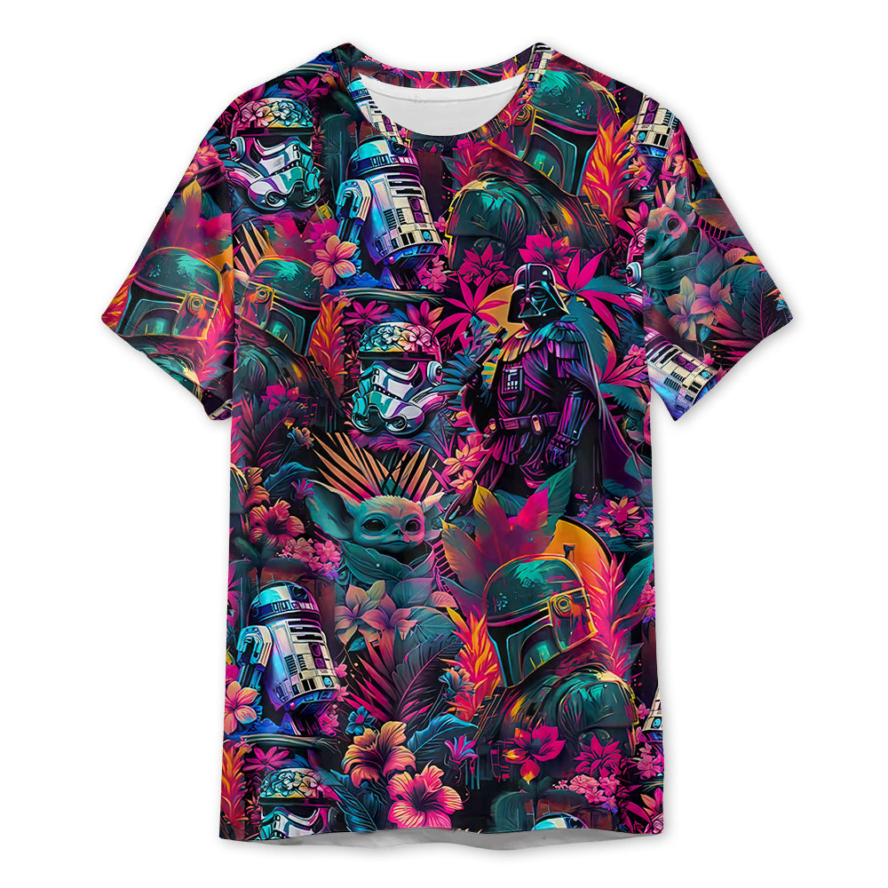 Star Wars Special Synthwave Color Leaf - 3D T-shirt