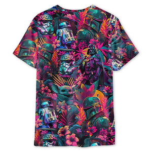 Star Wars Special Synthwave Color Leaf - 3D T-shirt