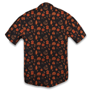 Spooky Halloween Orange Hawaiian Shirt For Adults And Kid