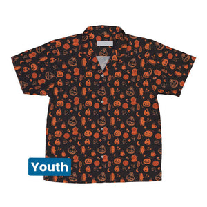 Spooky Halloween Orange Hawaiian Shirt For Adults And Kid