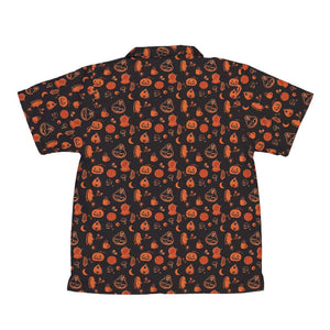 Spooky Halloween Orange Hawaiian Shirt For Adults And Kid