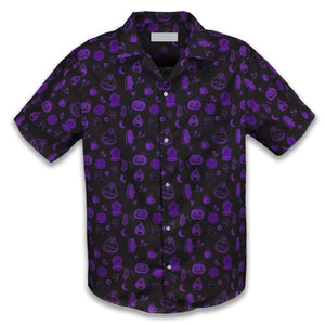 Spooky Halloween Purple Hawaiian Shirt For Adults And Kid