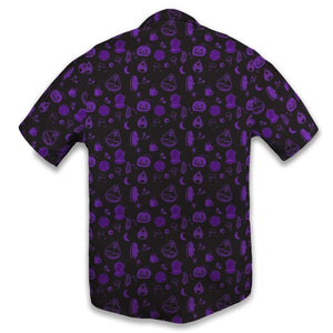 Spooky Halloween Purple Hawaiian Shirt For Adults And Kid