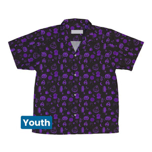 Spooky Halloween Purple Hawaiian Shirt For Adults And Kid