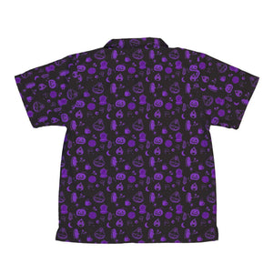 Spooky Halloween Purple Hawaiian Shirt For Adults And Kid