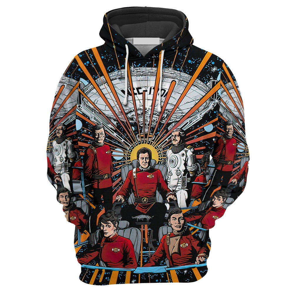 Star Trek Real World Comic Style Hoodie For Men And Women