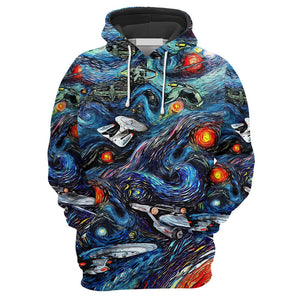 Star Trek Starry Night Fantaxy Ships Hoodie For Men And Women