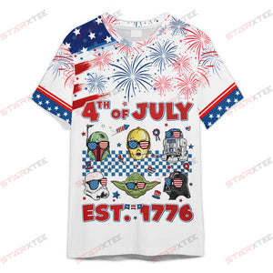 Star Wars 4th Of July Est. 1776 Gift For Fans 3D T-shirt