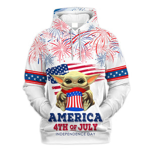 Star Wars Baby Yoda America 4th of July Gift For Fans - Hoodie