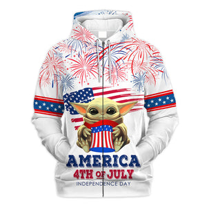 Star Wars Baby Yoda America 4th of July Gift For Fans - Hoodie