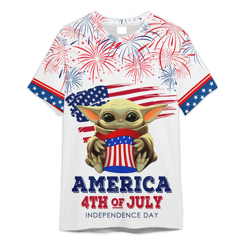 Star Wars Baby Yoda America 4th of July - 3D T-shirt