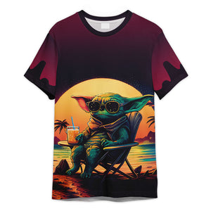 Star Wars Baby Yoda Beach Vibes - 3D T-shirt