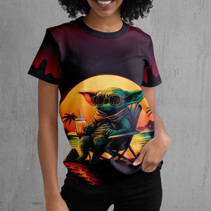 Star Wars Baby Yoda Beach Vibes - 3D T-shirt