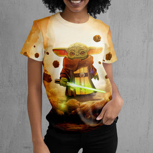 Star Wars Baby Yoda Build A Lightsaber 3D T-shirt