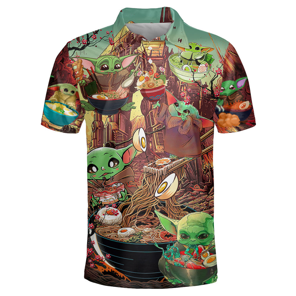 Star Wars Baby Yoda Cute Ramen - Polo Shirt