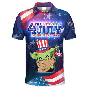 Star Wars Baby Yoda Happy 4th Of July Polo Shirt - Gift For Fans