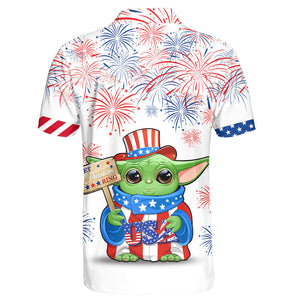 Star Wars Baby Yoda Independence Day Polo Shirt - Gift For Fans