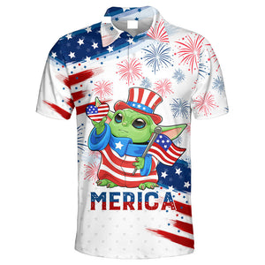 Star Wars Yoda In The 4th July Independence Day - Polo Shirt