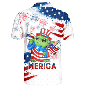 Star Wars Yoda In The 4th July Independence Day - Polo Shirt