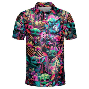 Star Wars Baby Yoda Synthwave Cool - Polo Shirt