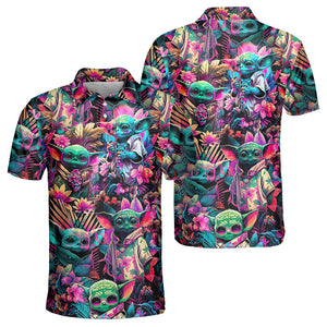 Star Wars Baby Yoda Synthwave Cool - Polo Shirt