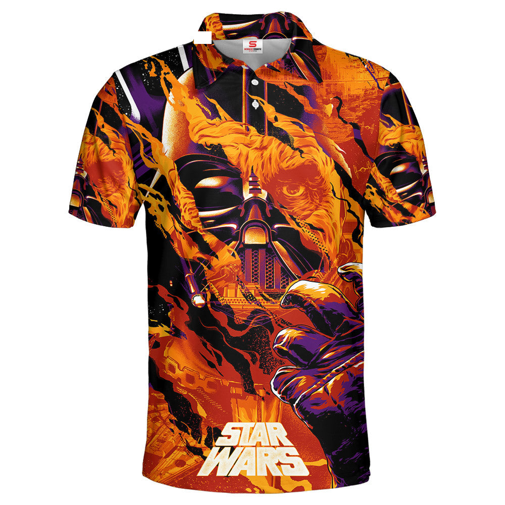 Star Wars Darth Vader Fire Polo Shirt - Gift For Fans