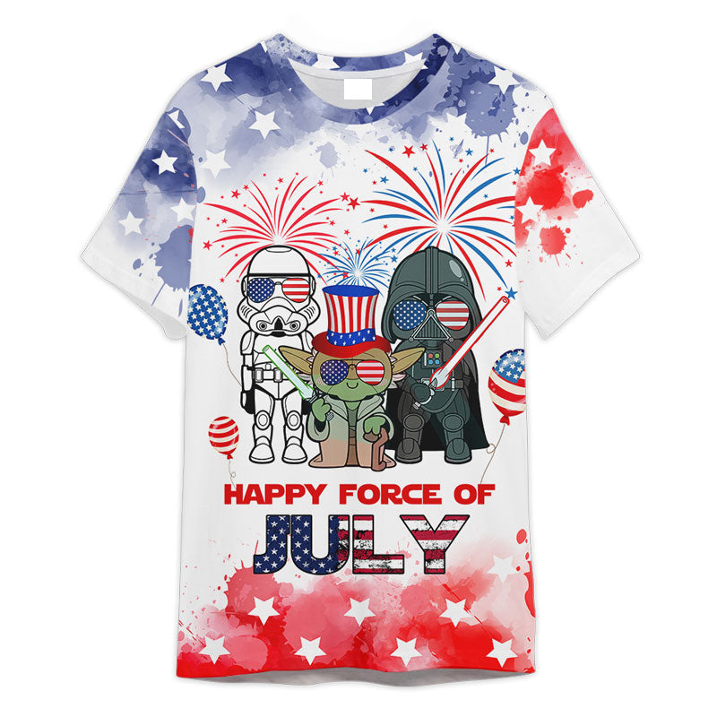 Star Wars Happy Force Of July -  3D T-shirt For Fans