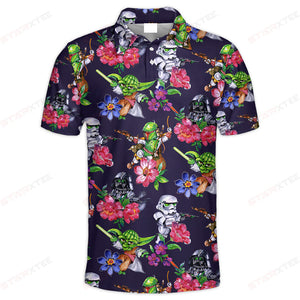 Star Wars Patter Flower Polo Shirt - Gift For Fans