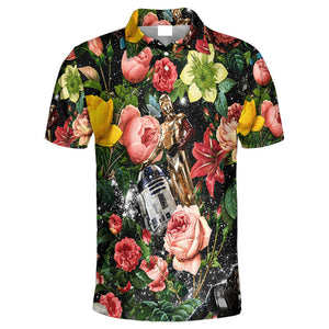 Star Wars Red And Pink Flowers  Polo Shirt - Gift For Fans