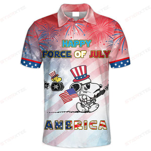 Star Wars Snoopy Happy Force Of July America - Polo Shirt