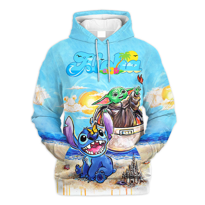 Star Wars Stitch And Baby Yoda Summer Gift For Fans - Hoodie