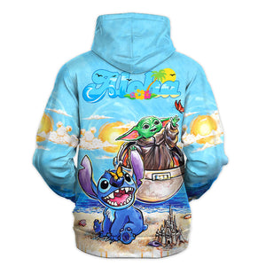 Star Wars Stitch And Baby Yoda Summer Gift For Fans - Hoodie