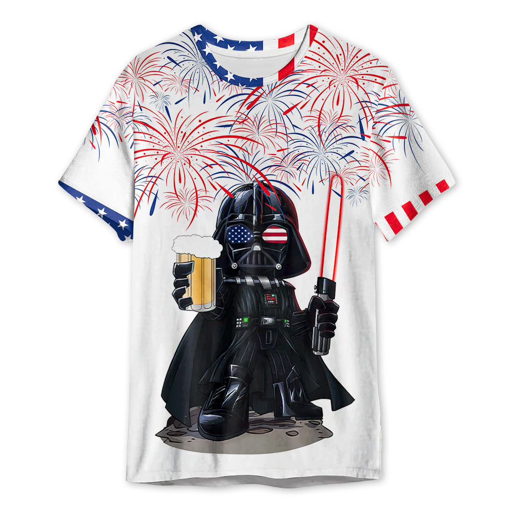 Starwars Darth Vader With Beer - 3D T-shirt