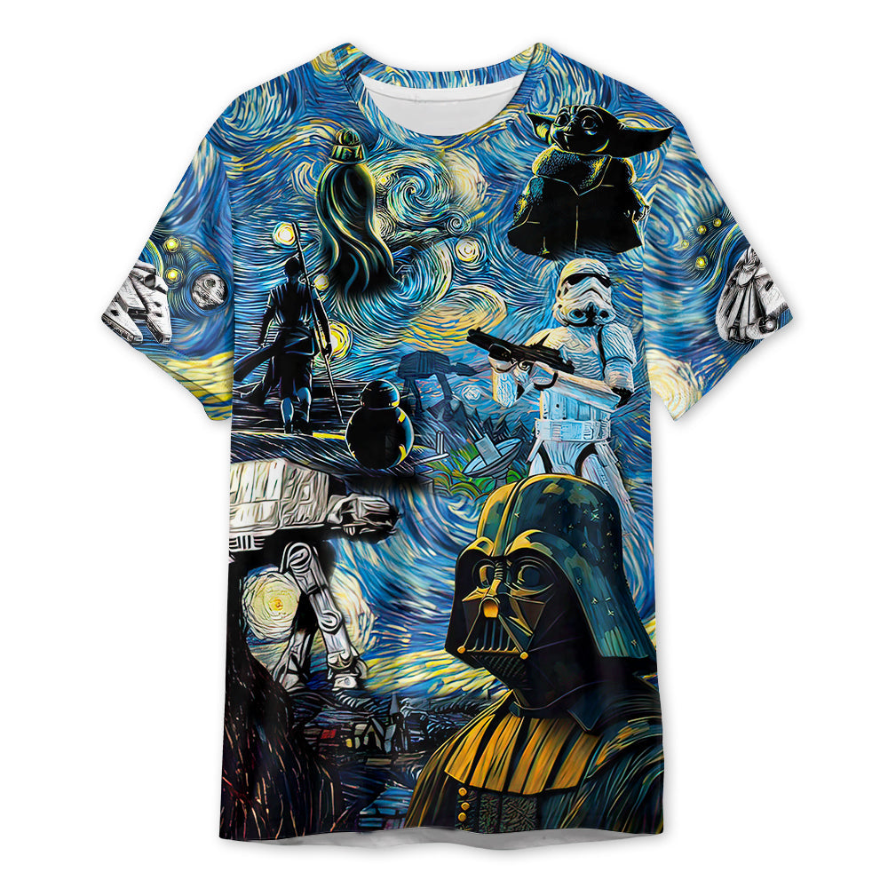 Starwars Starry Night Hope and Mysteries - 3D T-shirt