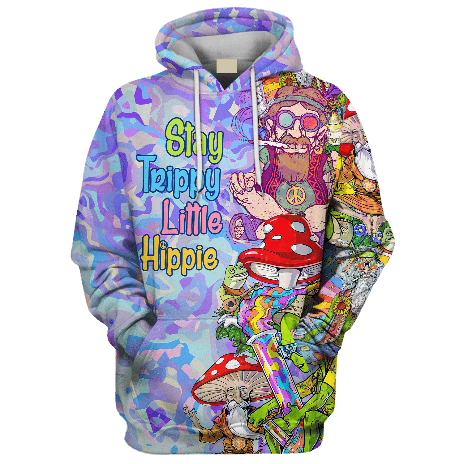 Stay Trippy Little Hippie Art Character - Hoodie For Men, Women